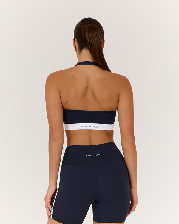 LUXE HALLY BRA - DEEP NAVY WHITE