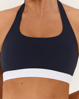 LUXE HALLY BRA - DEEP NAVY WHITE