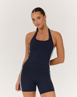 LUXE HALLY TOP - DEEP NAVY WHITE
