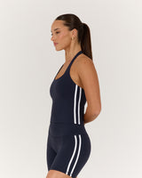 LUXE HALLY TOP - DEEP NAVY WHITE