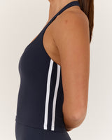 LUXE HALLY TOP - DEEP NAVY WHITE