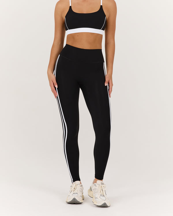 LUXE LEGGINGS 28" - BLACK WHITE