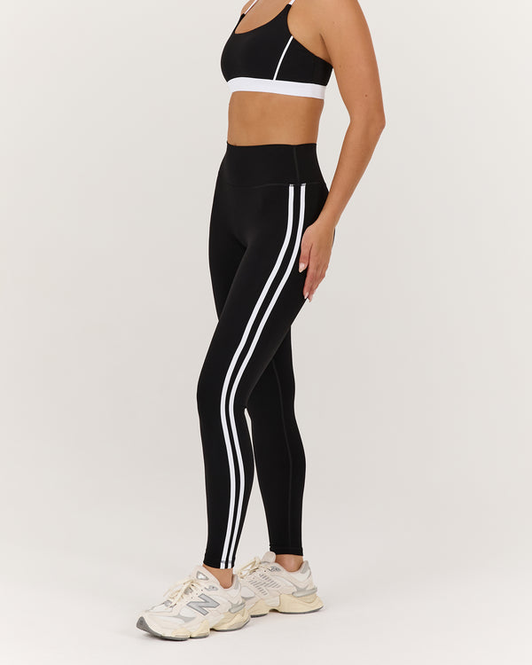 LUXE LEGGINGS 28" - BLACK WHITE