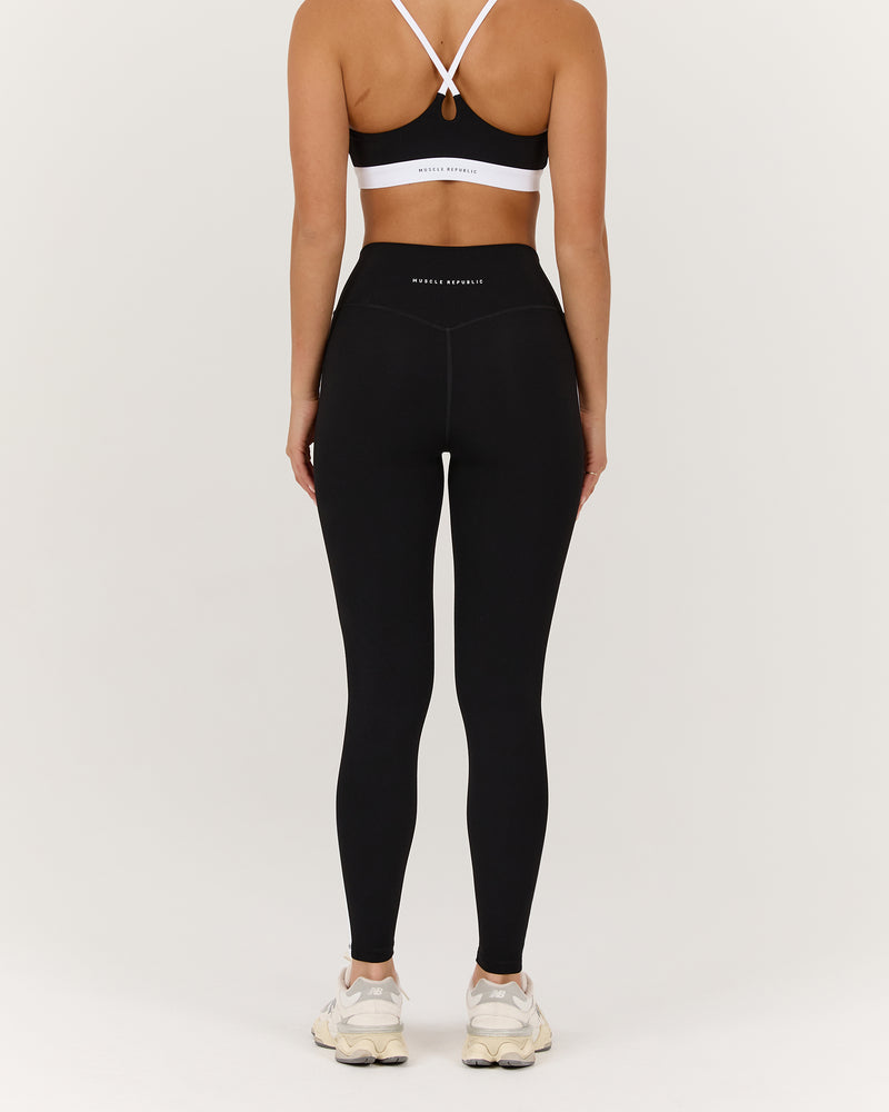 LUXE LEGGINGS 28" - BLACK WHITE