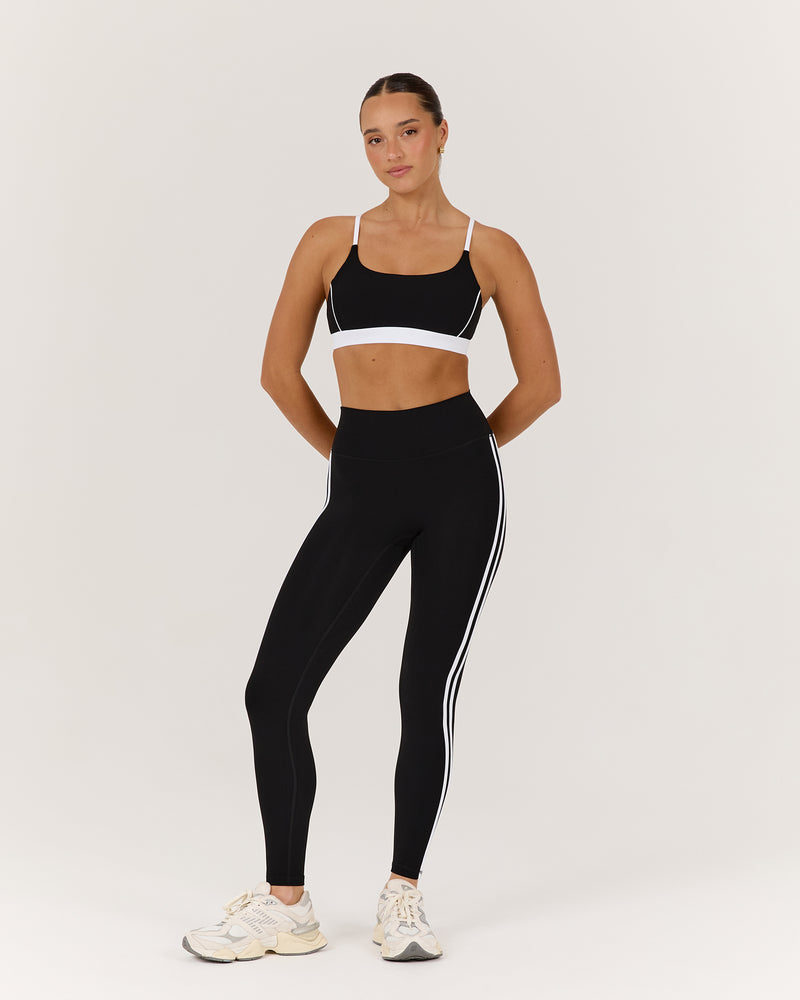 LUXE LEGGINGS 28" - BLACK WHITE