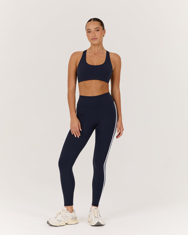 LUXE LEGGINGS 28" - DEEP NAVY WHITE