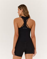 LUXE LONGLINE TANK - BLACK
