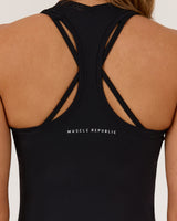 LUXE LONGLINE TANK - BLACK