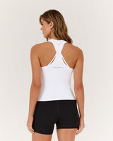 LUXE LONGLINE TANK - WHITE
