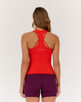 LUXE LONGLINE TANK - FIERY RED