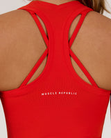 LUXE LONGLINE TANK - FIERY RED