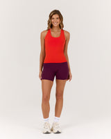 LUXE LONGLINE TANK - FIERY RED