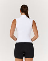 LUXE MAYA SLEEVELESS TOP - WHITE