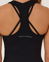 LUXE MIDRIFF TANK - BLACK