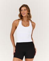 LUXE MIDRIFF TANK - WHITE