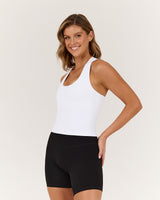 LUXE MIDRIFF TANK - WHITE