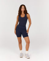 LUXE MIDRIFF TANK - DEEP NAVY