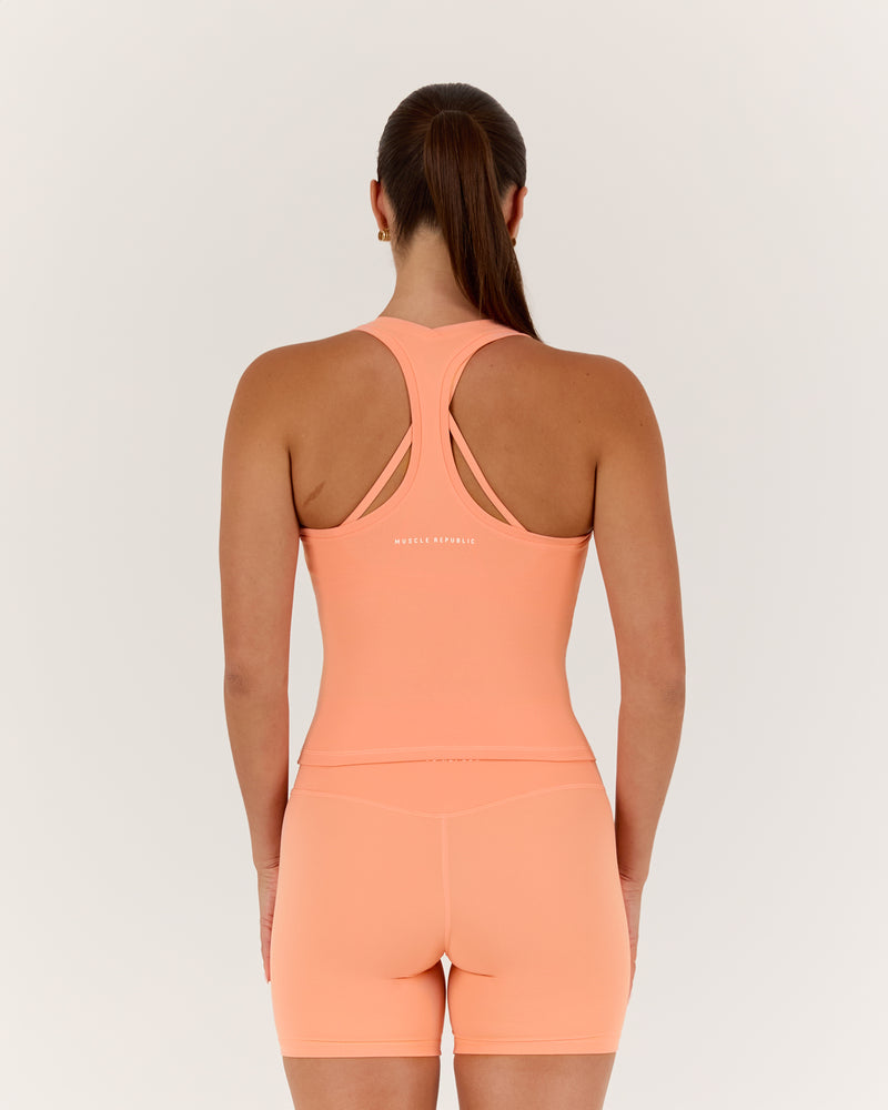 LUXE MIDRIFF TANK - PEACH