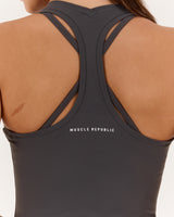 LUXE MIDRIFF TANK - PEBBLE