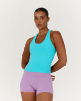 LUXE MIDRIFF TANK - TURQUOISE