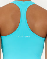 LUXE MIDRIFF TANK - TURQUOISE