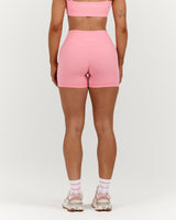 LUXE MID RISE BIKER SHORTS - LILLY BLOSSOM WHITE