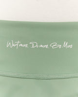 LUXE MID RISE BIKER SHORTS - LILLY SAGE WHITE