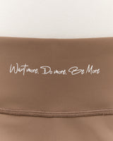 LUXE MID RISE BIKER SHORTS - LILLY TAUPE WHITE