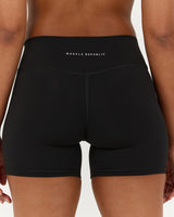 LUXE MID RISE BIKER SHORTS - BLACK