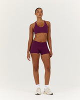 LUXE MID RISE MINI SHORTS - BEET