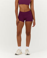 LUXE MID RISE MINI SHORTS - BEET