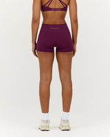 LUXE MID RISE MINI SHORTS - BEET