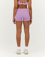 LUXE MID RISE MINI SHORTS - VIOLET