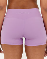 LUXE MID RISE MINI SHORTS - VIOLET