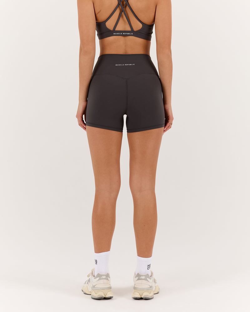 LUXE MINI SHORTS - PEBBLE