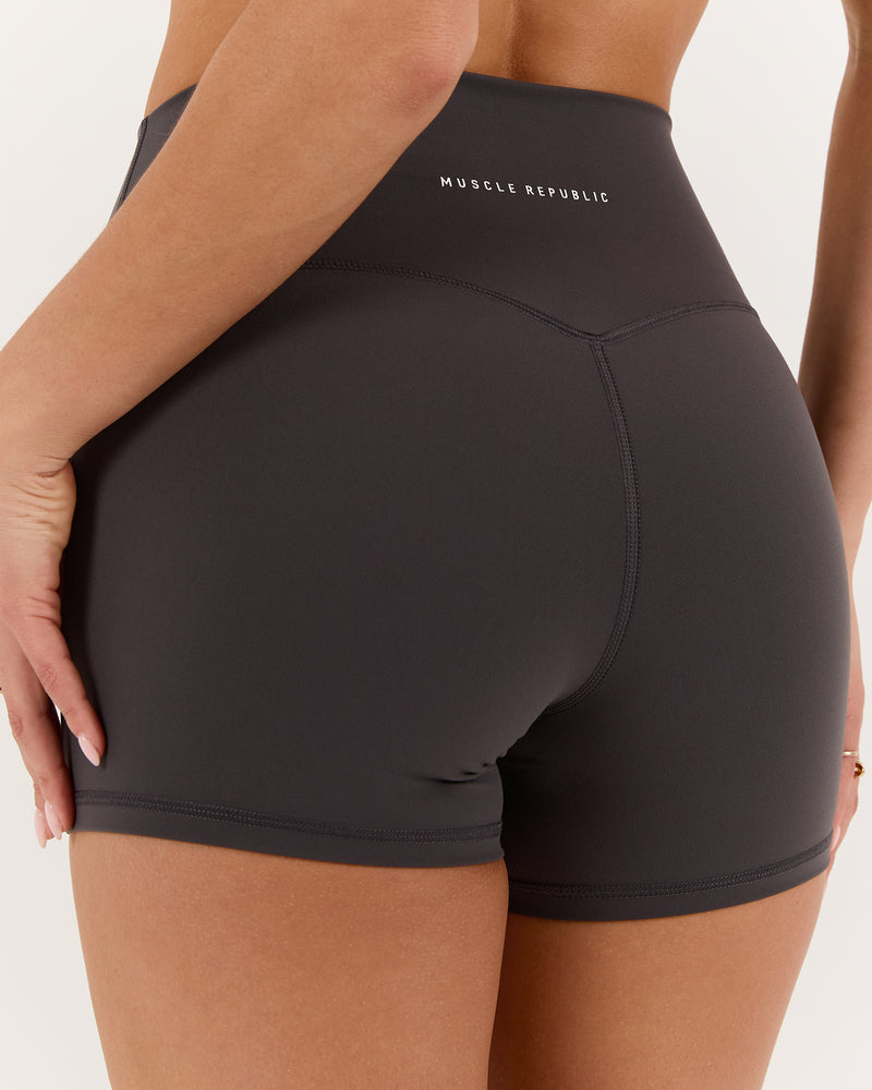 LUXE MINI SHORTS - PEBBLE