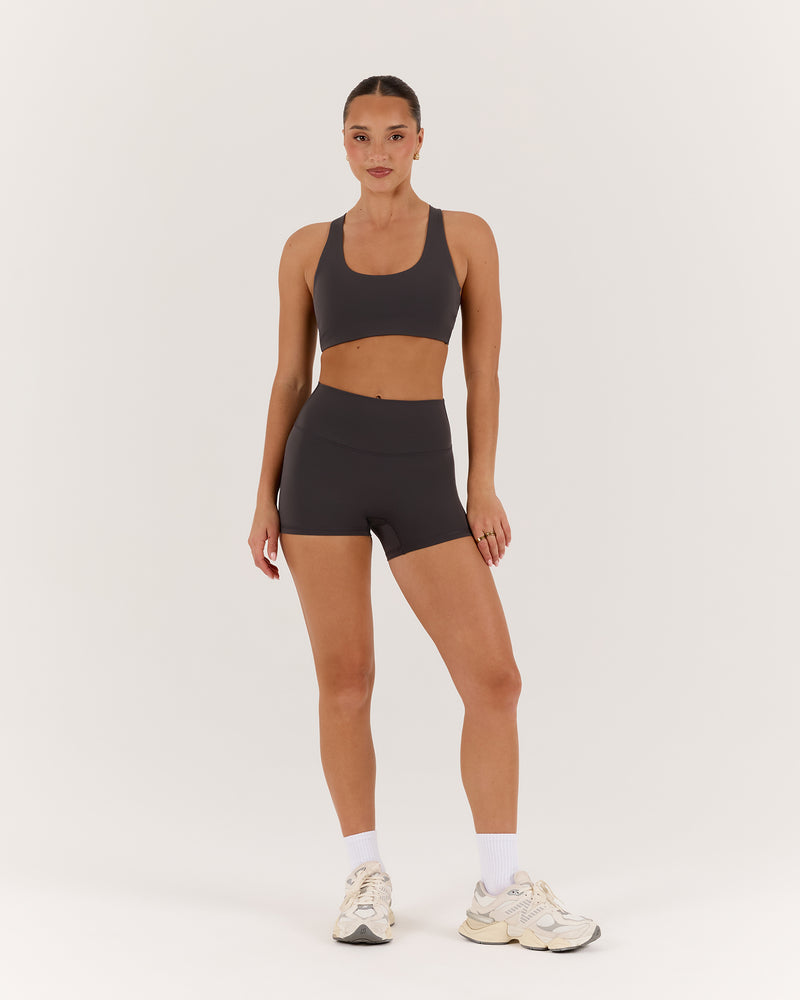 LUXE MINI SHORTS - PEBBLE