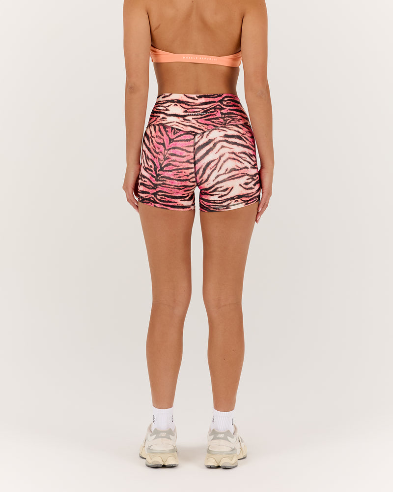 LUXE MINI SHORTS - TIGER PEACH