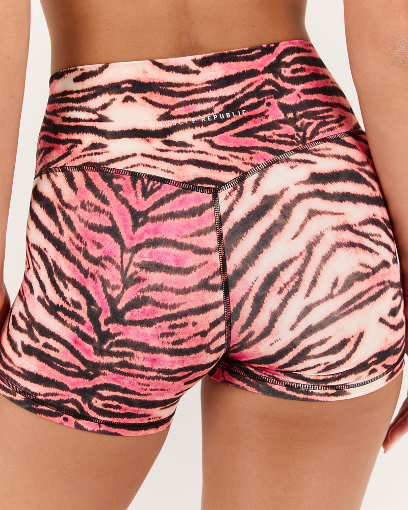 LUXE MINI SHORTS - TIGER PEACH