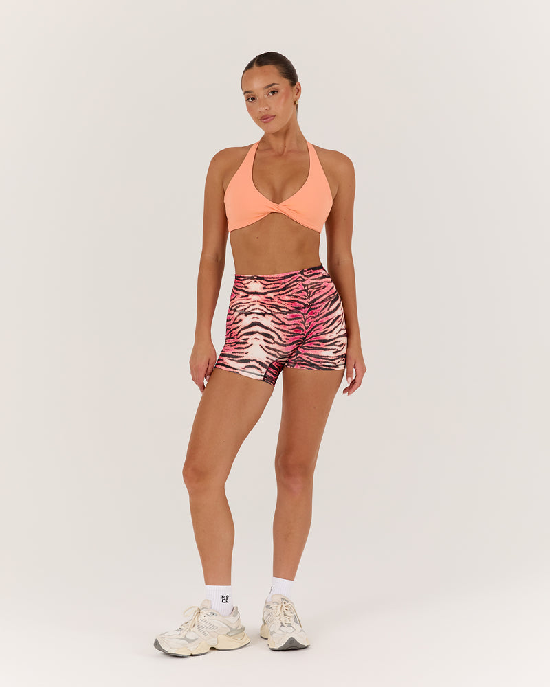 LUXE MINI SHORTS - TIGER PEACH