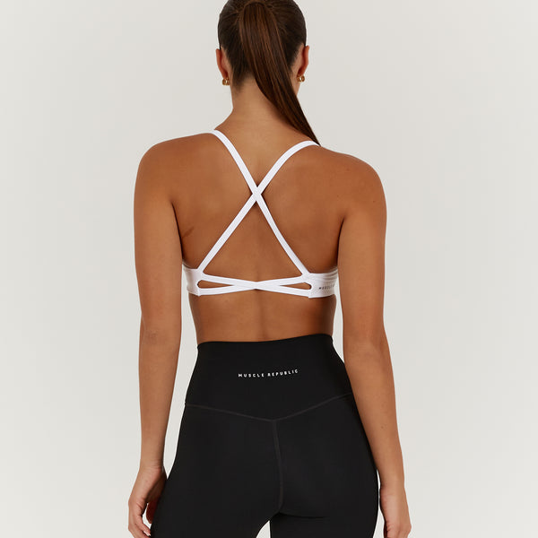 LUXE NORA BRA - WHITE – MUSCLE REPUBLIC