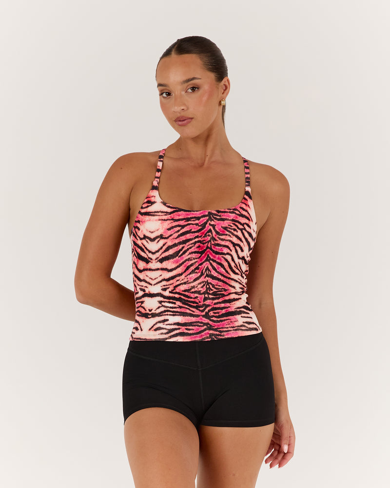 LUXE NORA TOP - TIGER PEACH