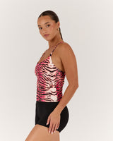 LUXE NORA TOP - TIGER PEACH