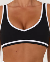 LUXE OLIVIA BRA - BLACK WHITE