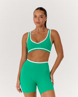 LUXE OLIVIA BRA - COURT GREEN WHITE