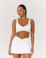LUXE OLIVIA BRA - WHITE DOUBLE BUTTER