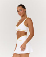 LUXE OLIVIA BRA - WHITE DOUBLE BUTTER