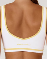 LUXE OLIVIA BRA - WHITE DOUBLE BUTTER