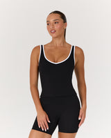 LUXE OLIVIA TOP - BLACK WHITE