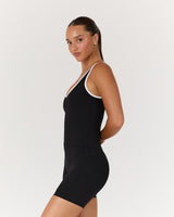 LUXE OLIVIA TOP - BLACK WHITE